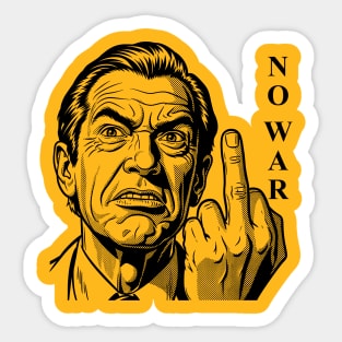No War Middle Finger Protest Sticker
